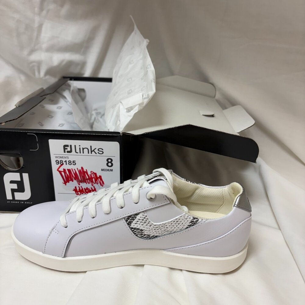 Women's Foot Joy Links golf shoes, white, size 8